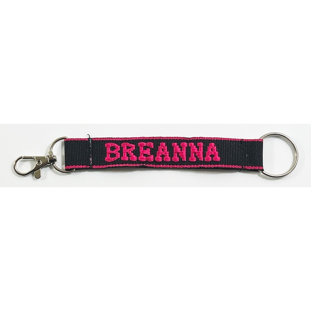 BREANNA Personalized Keychain Pink / Black‎